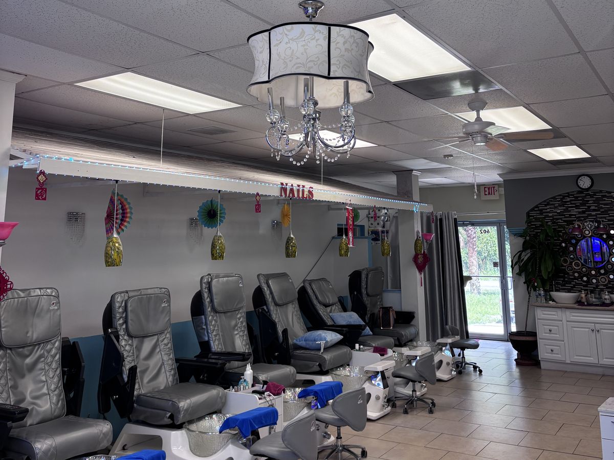 Pedicure chairs inside NY Nails Spa